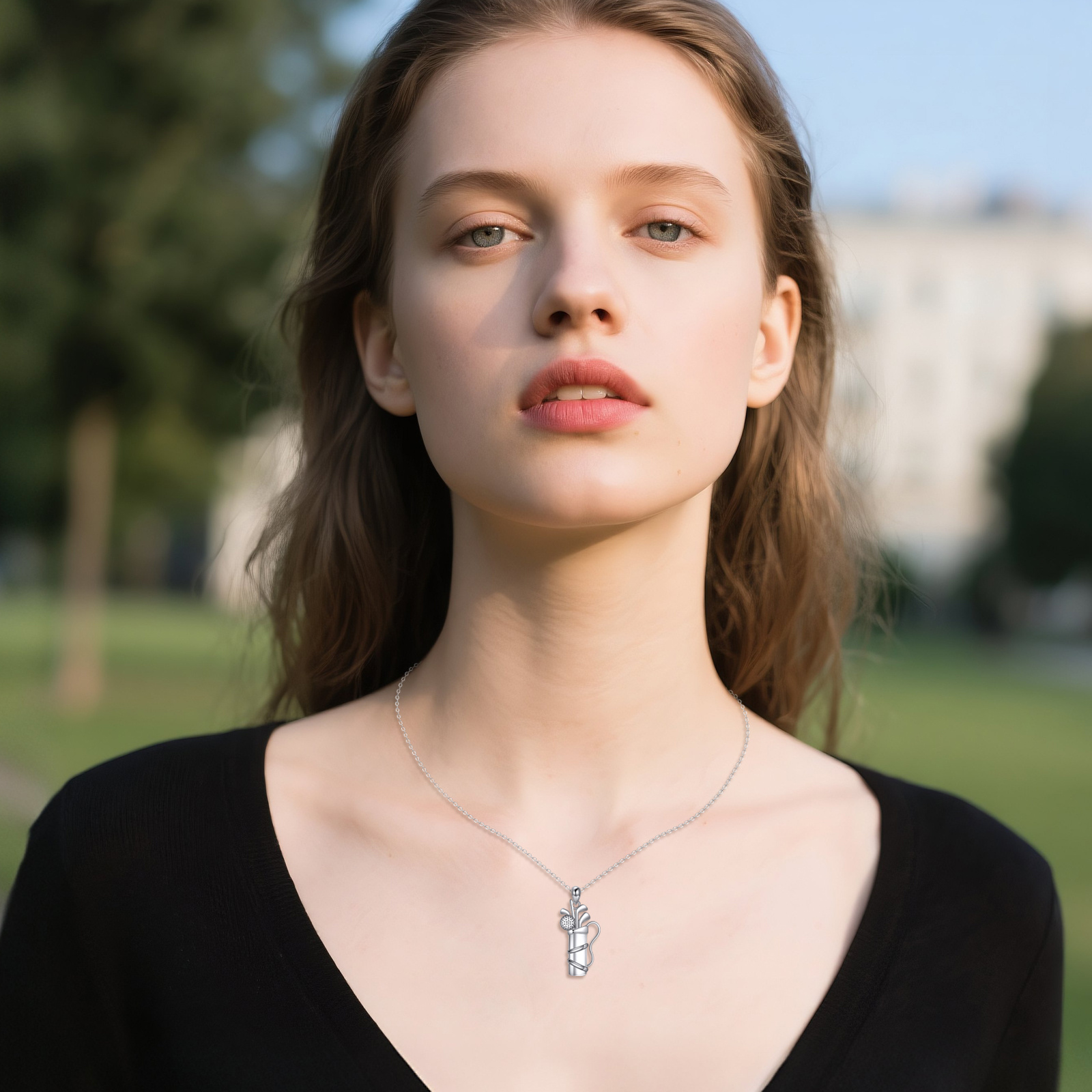 925 Sterling Silver Men's Golf Necklace, Daily Wear
